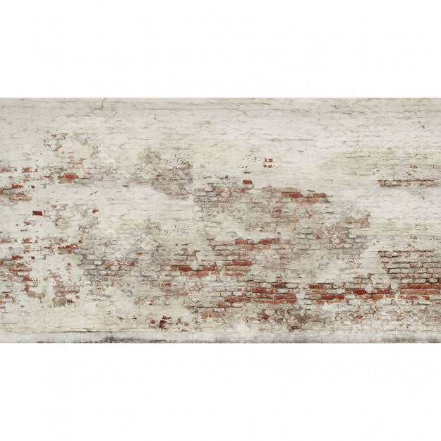 Les Dominotiers Old Brick Wall Blanc Et Rouge Behang DOM 410