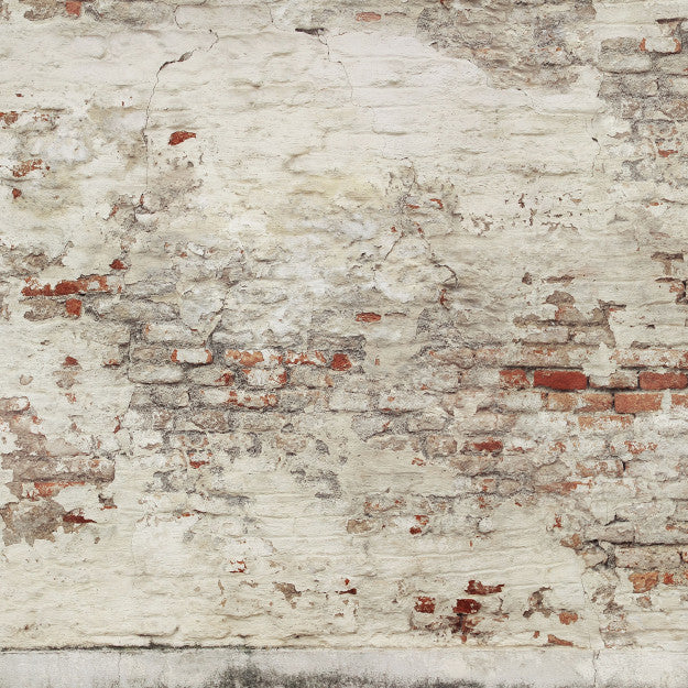 Les Dominotiers Old Brick Wall Blanc Et Rouge Behang DOM 410