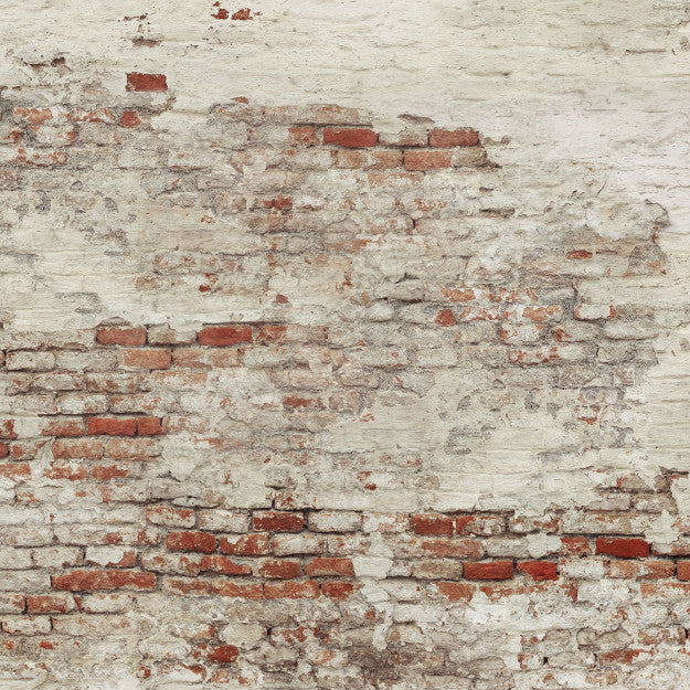 Les Dominotiers Old Brick Wall Blanc Et Rouge Behang DOM 410