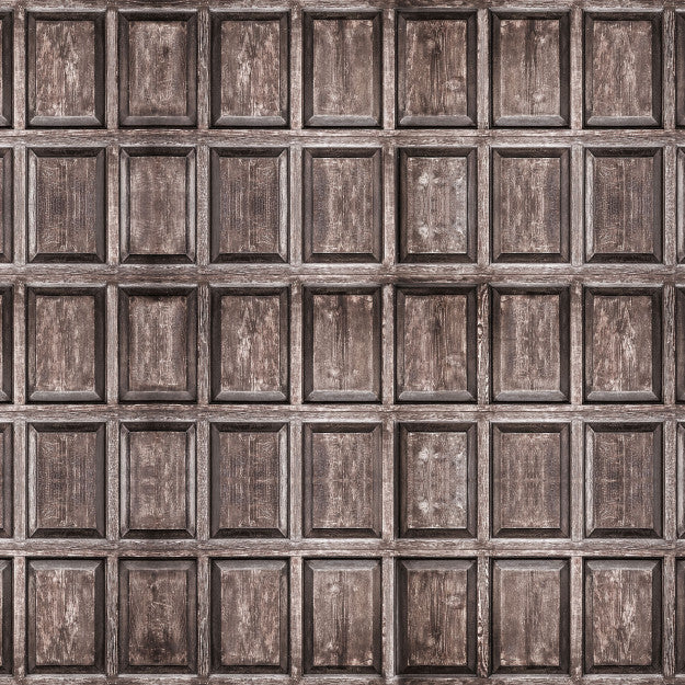 Les Dominotiers Old Wood Panels Marron Behang DOM 426