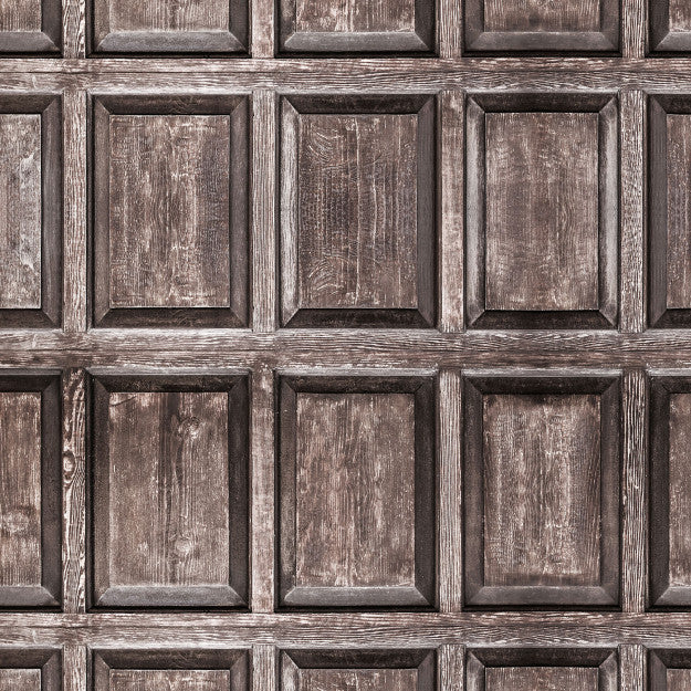 Les Dominotiers Old Wood Panels Marron Behang DOM 426