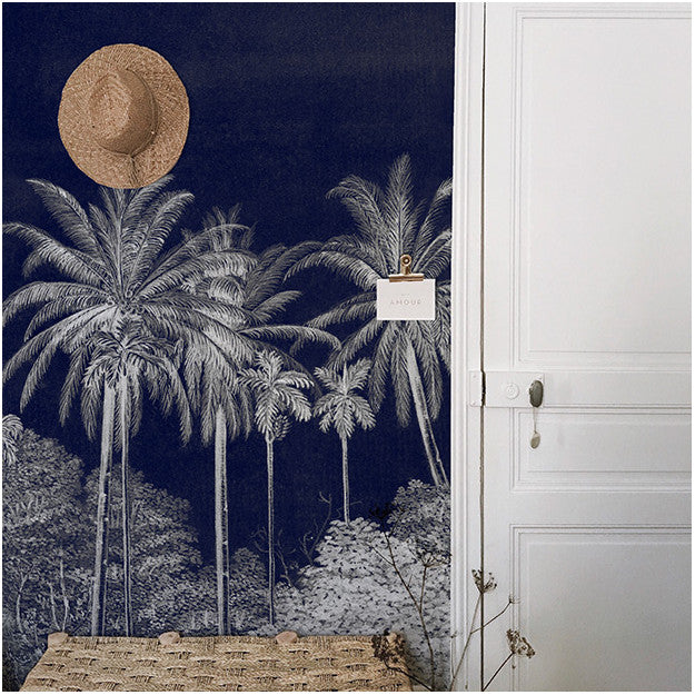 Les Dominotiers Palm Grove, Midnight Behang DOM 310-2