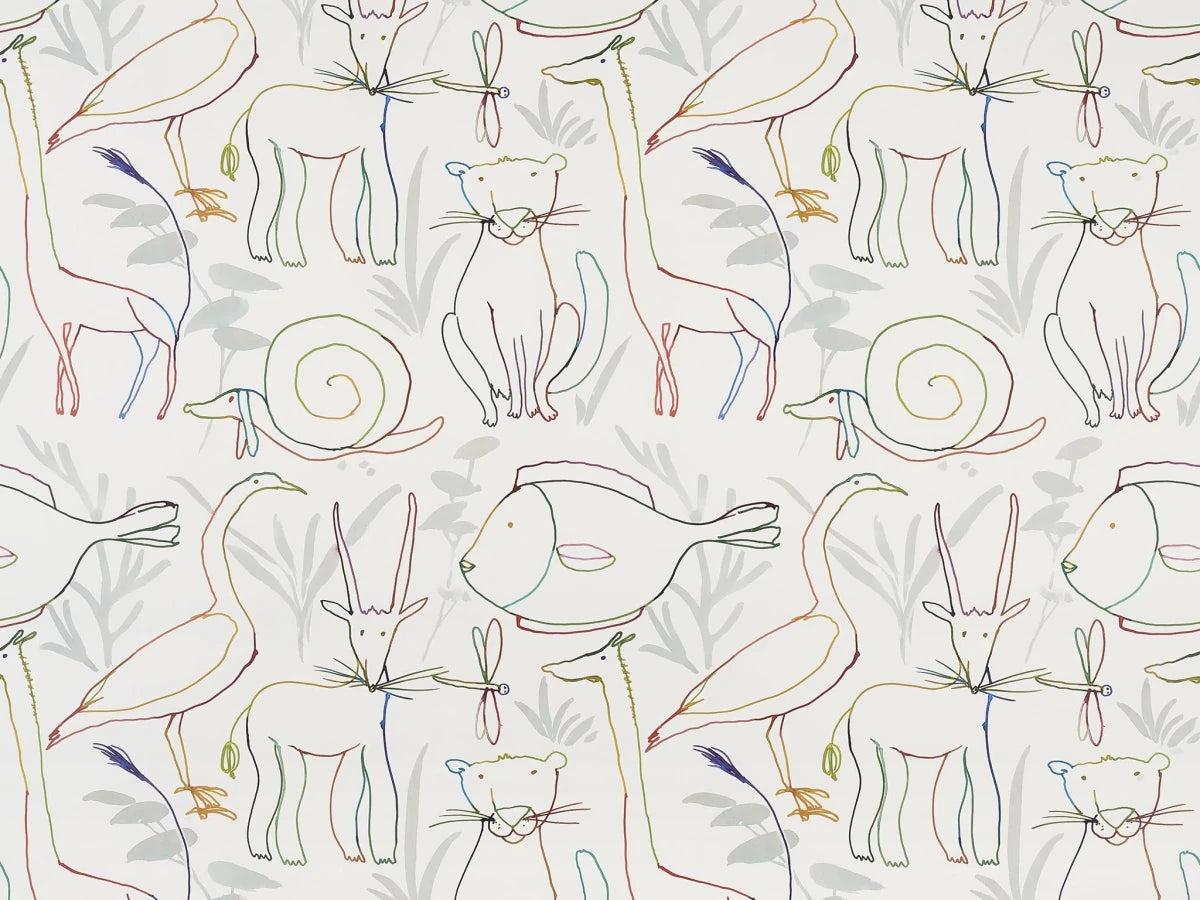 Pierre Frey Bestiaire enchante Behang FP835001 - LAB COLOUR THE WORLD