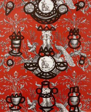 Pierre Frey Fontaine et animaux barbouillage Behang FP568004 - LAB COLOUR THE WORLD