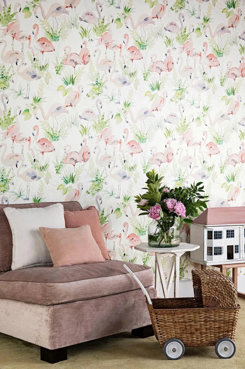 Pierre Frey Les flamants roses Behang FP819001 - LAB COLOUR THE WORLD