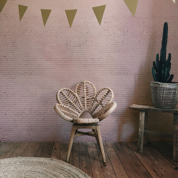 Les Dominotiers Pink Brick Wall Rose Behang DOM 403