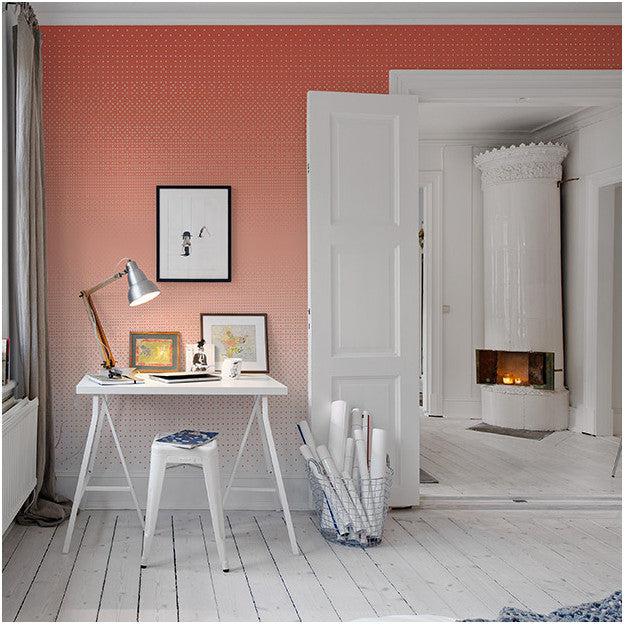 Les Dominotiers Polka Coral Behang DOM 6-1