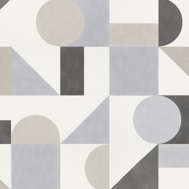 Les Dominotiers Puzzle Blue Blue, Black & Grey Behang DOM 713