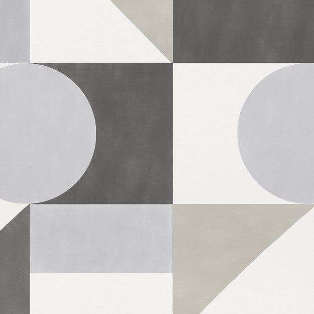 Les Dominotiers Puzzle Blue Blue, Black & Grey Behang DOM 713