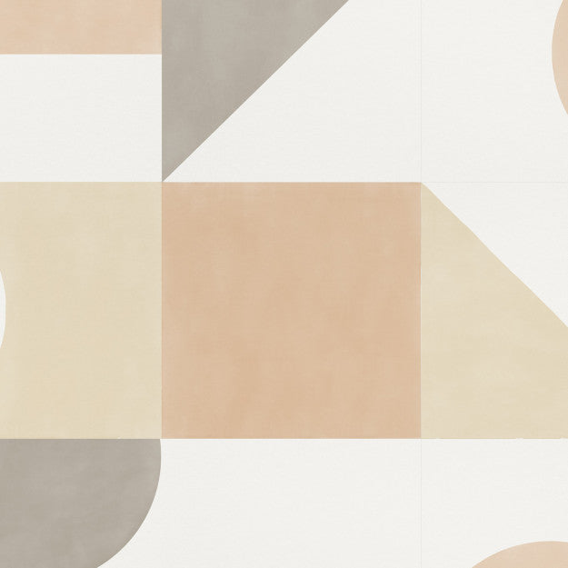 Les Dominotiers Puzzle Sand Orange, Beige & Grey Behang DOM 714