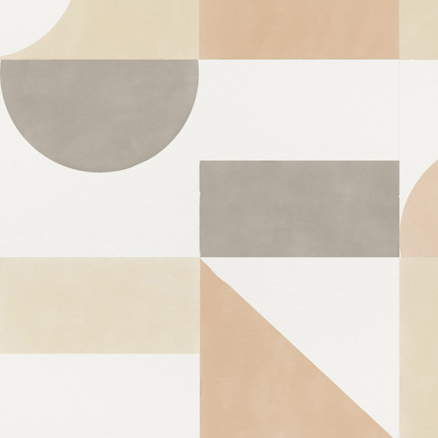 Les Dominotiers Puzzle Sand Orange, Beige & Grey Behang DOM 714