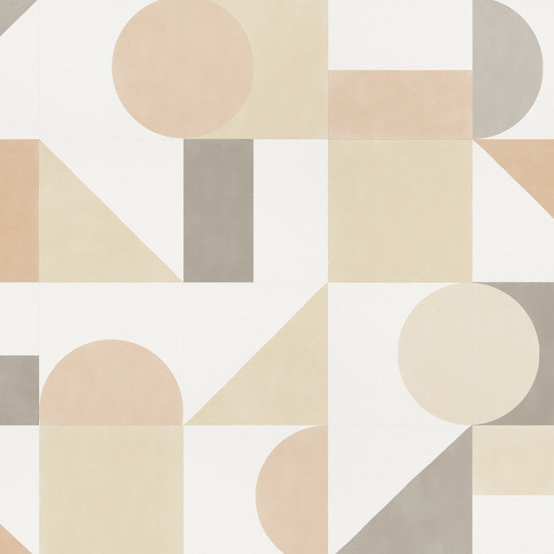 Les Dominotiers Puzzle Sand Orange, Beige & Grey Behang DOM 714