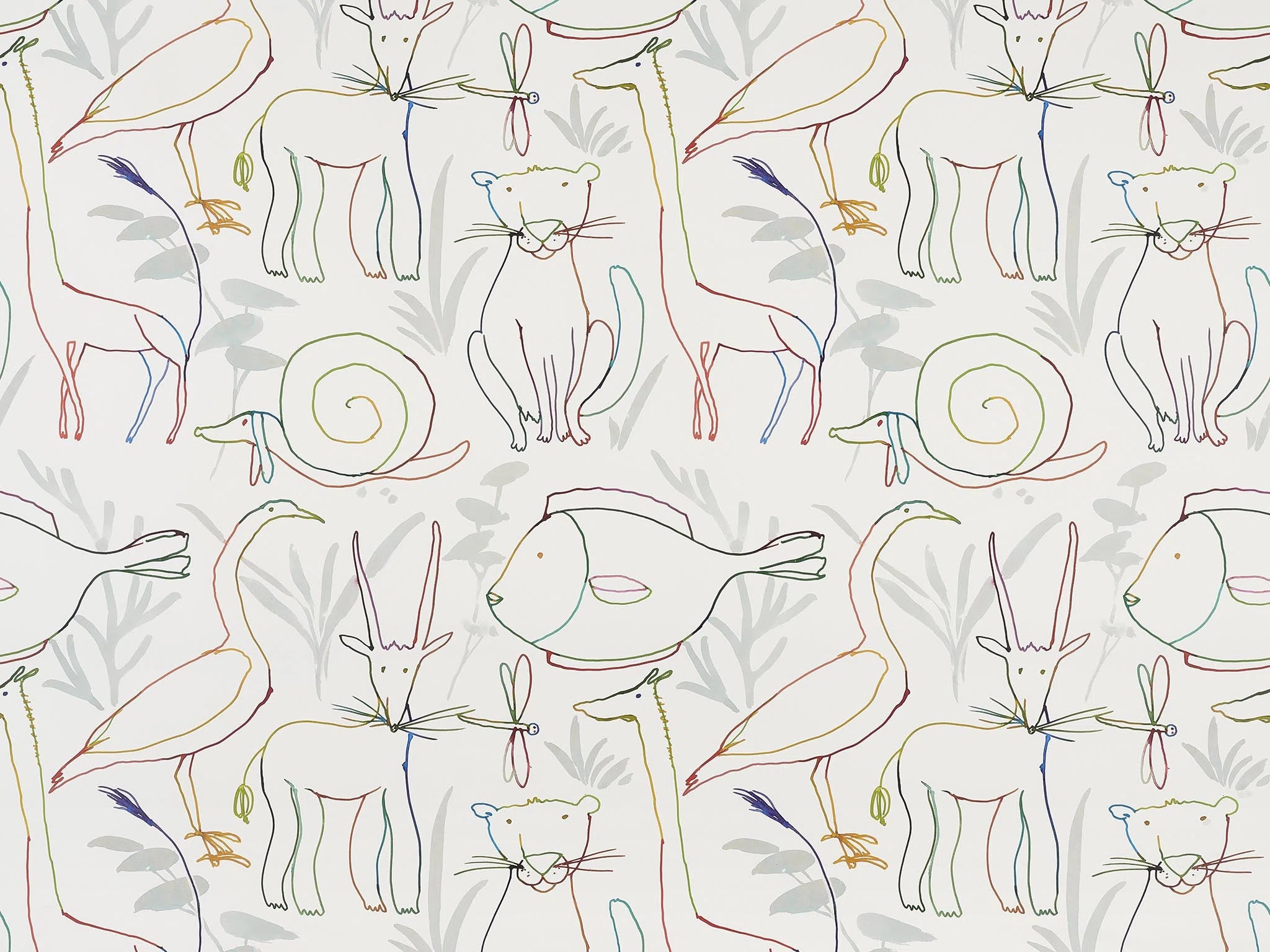 Pierre Frey Bestiaire enchante Behang FP835001 - LAB COLOUR THE WORLD