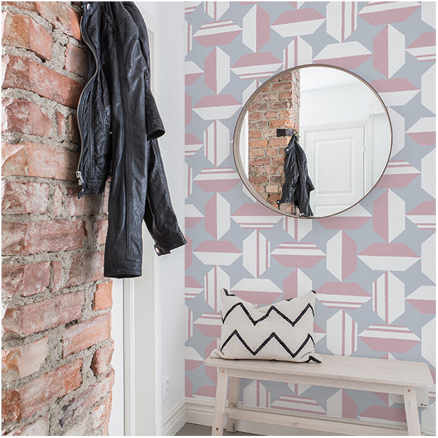 Les Dominotiers Raleigh Pink Behang DOM 1411-1