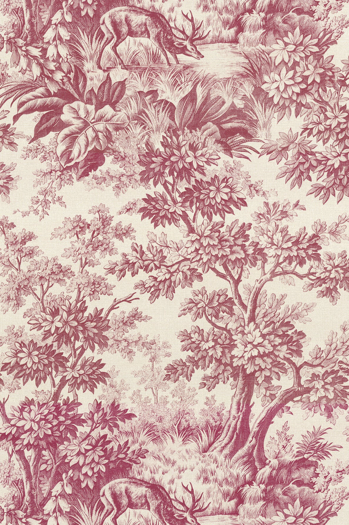 Little Greene Stag Toile Behang 0284SGBURGU - LAB COLOUR THE WORLD