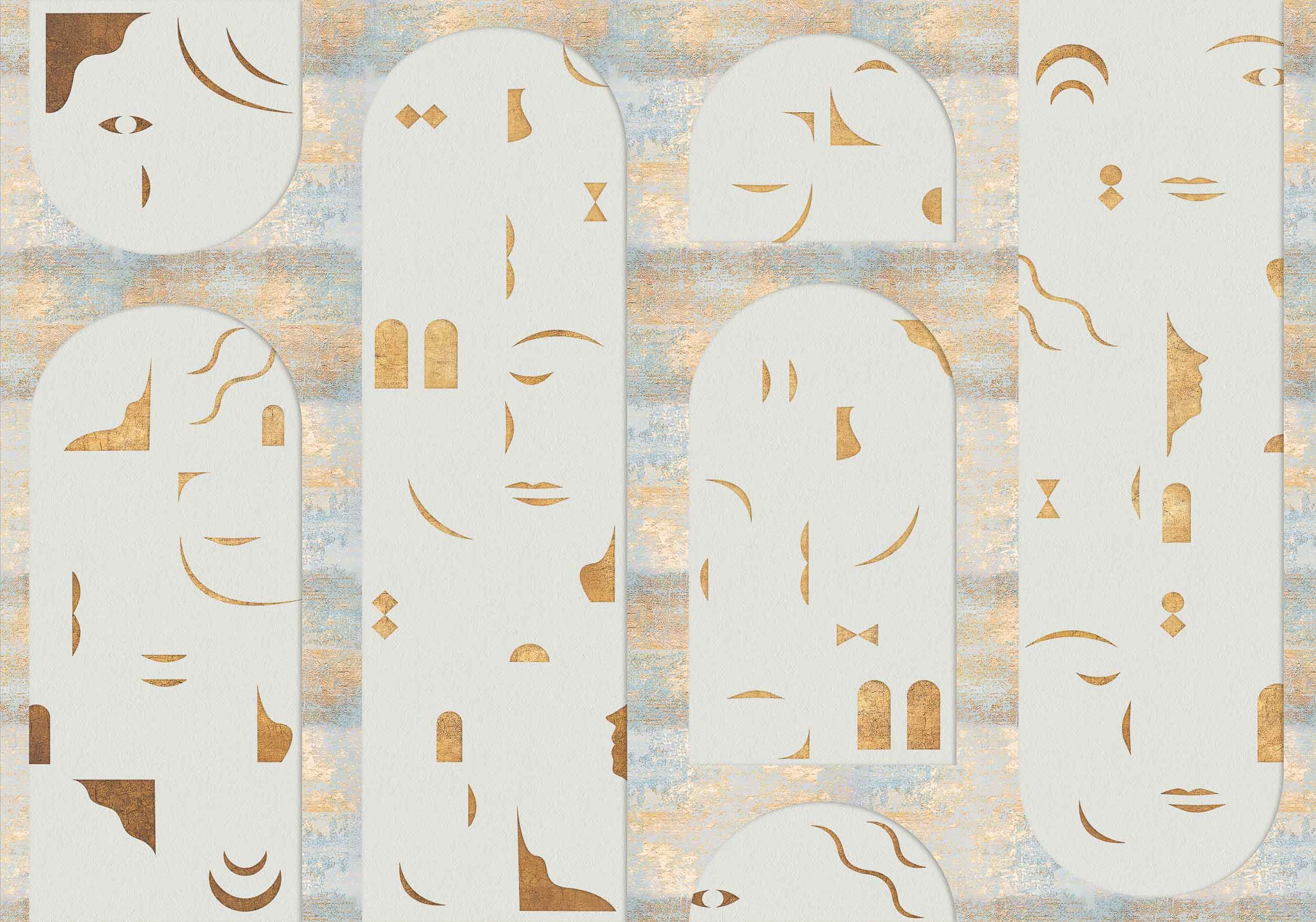 Coordonné Random Archist Rostros behang 9000025 behang afbeelding 1