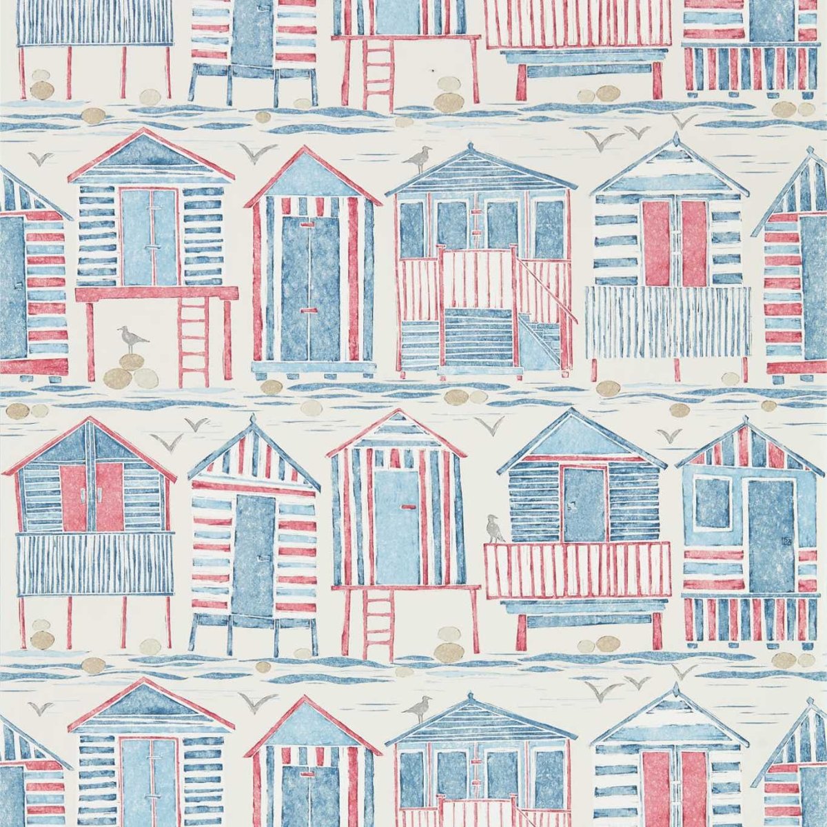 Sanderson Beach Huts Behang 216559 - LAB COLOUR THE WORLD
