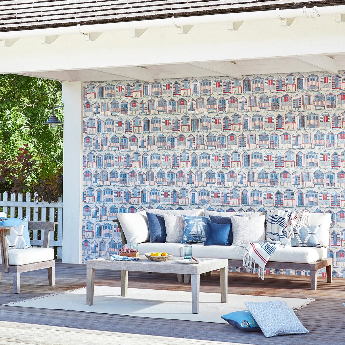 Sanderson Beach Huts Behang 216560 - LAB COLOUR THE WORLD