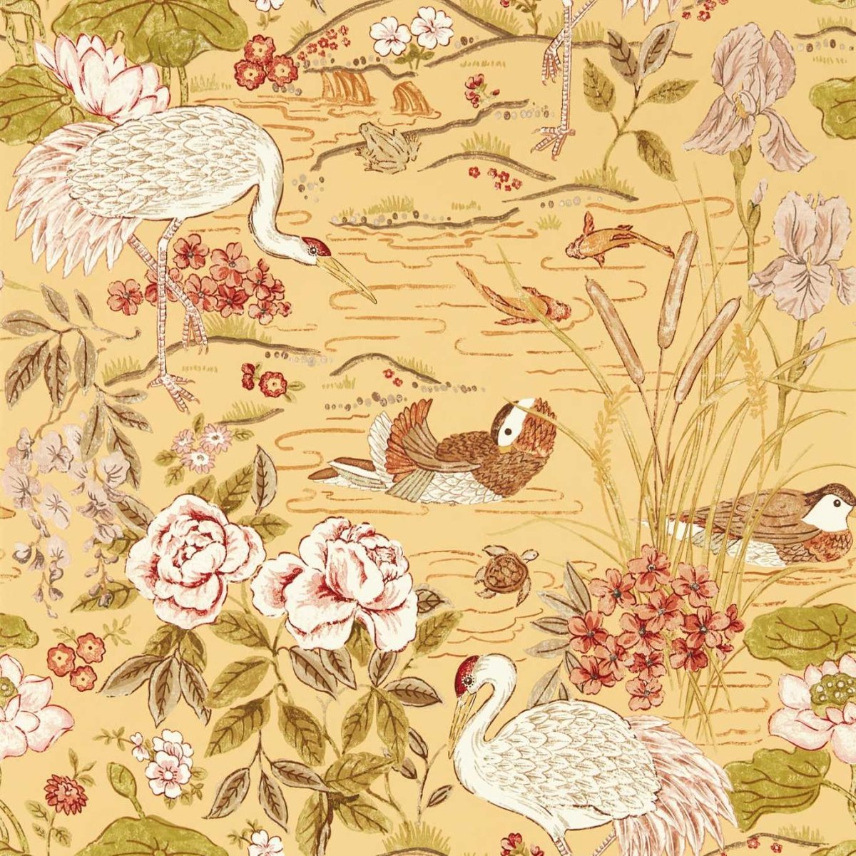 Sanderson Crane & Frog Behang 217124 - LAB COLOUR THE WORLD