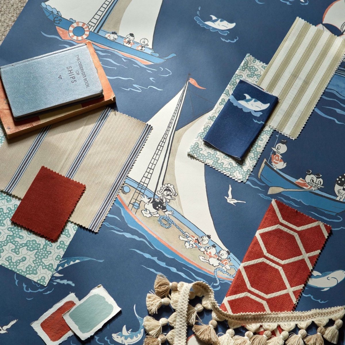 Sanderson Disney Home Donald Nautical Behang 217283 - LAB COLOUR THE WORLD