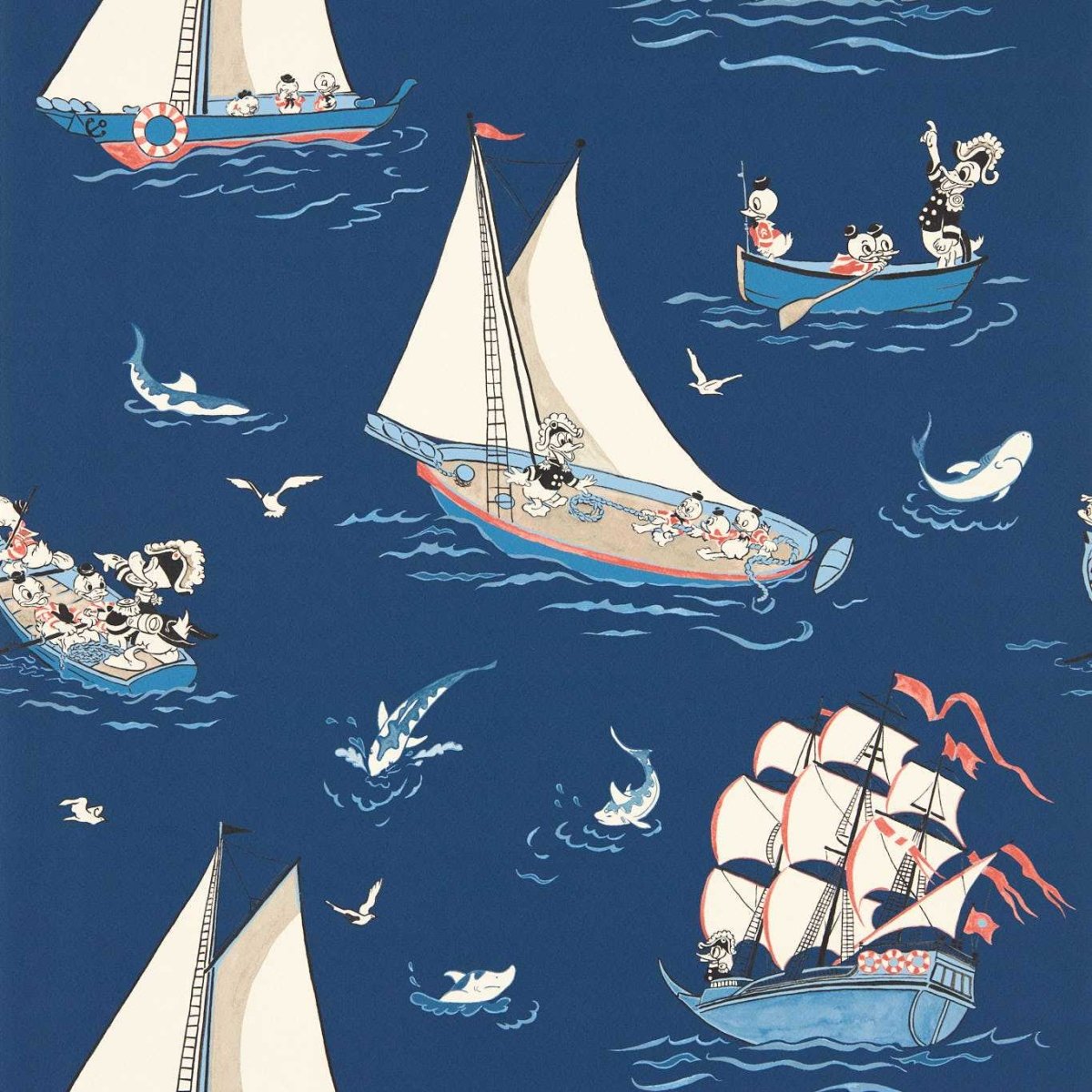 Sanderson Disney Home Donald Nautical Behang 217283 - LAB COLOUR THE WORLD
