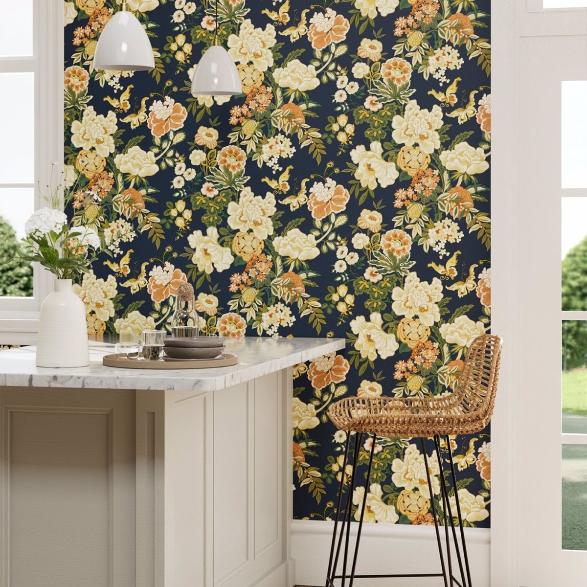 Sanderson Emperor Peony Behang 217120 - LAB COLOUR THE WORLD