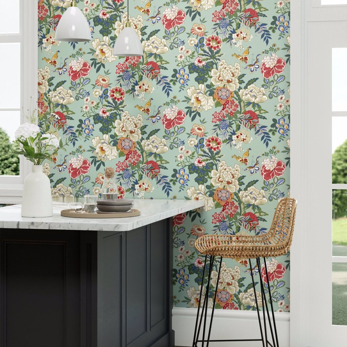Sanderson Emperor Peony Behang 217122 - LAB COLOUR THE WORLD