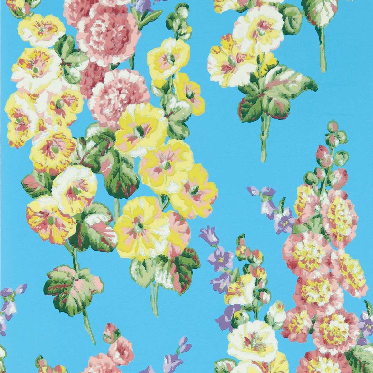 Sanderson Hollyhocks Behang 217033 - LAB COLOUR THE WORLD