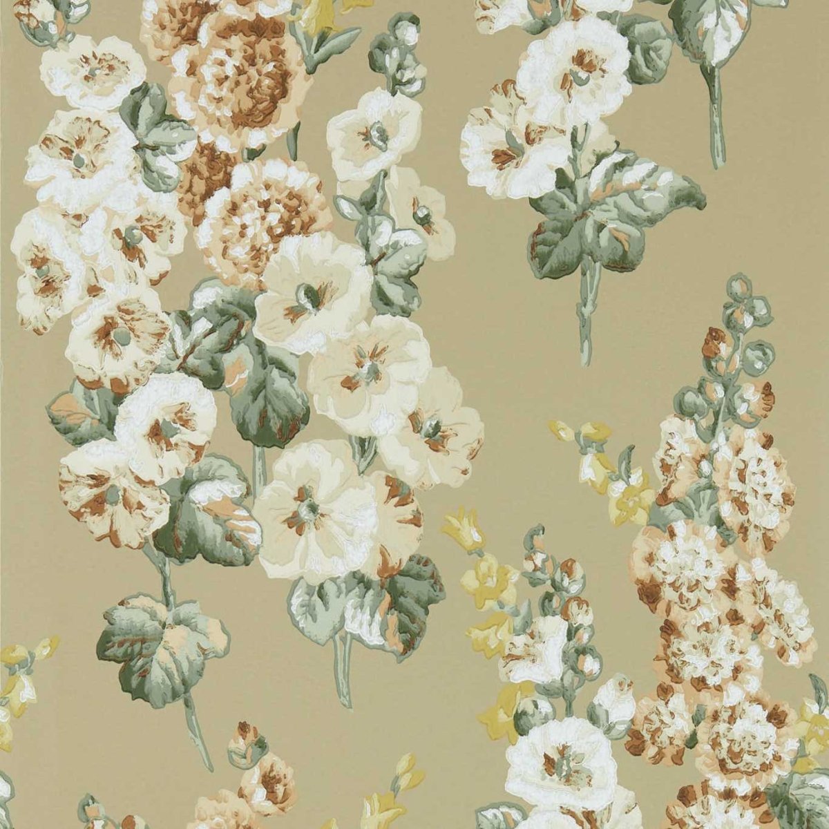 Sanderson Hollyhocks Behang 217034 - LAB COLOUR THE WORLD