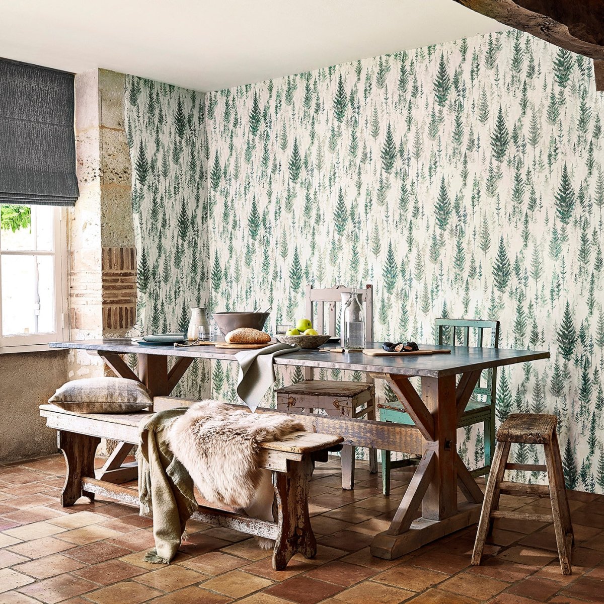 Sanderson Juniper Pine Behang 216622 - LAB COLOUR THE WORLD