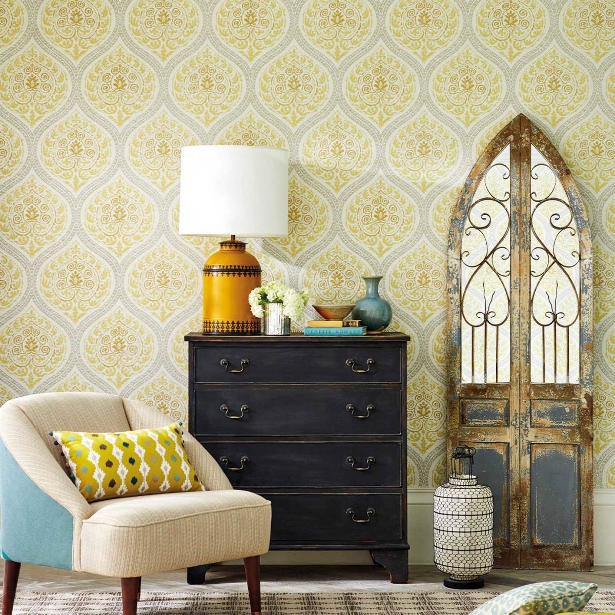 Sanderson Madurai Behang 216755 - LAB COLOUR THE WORLD