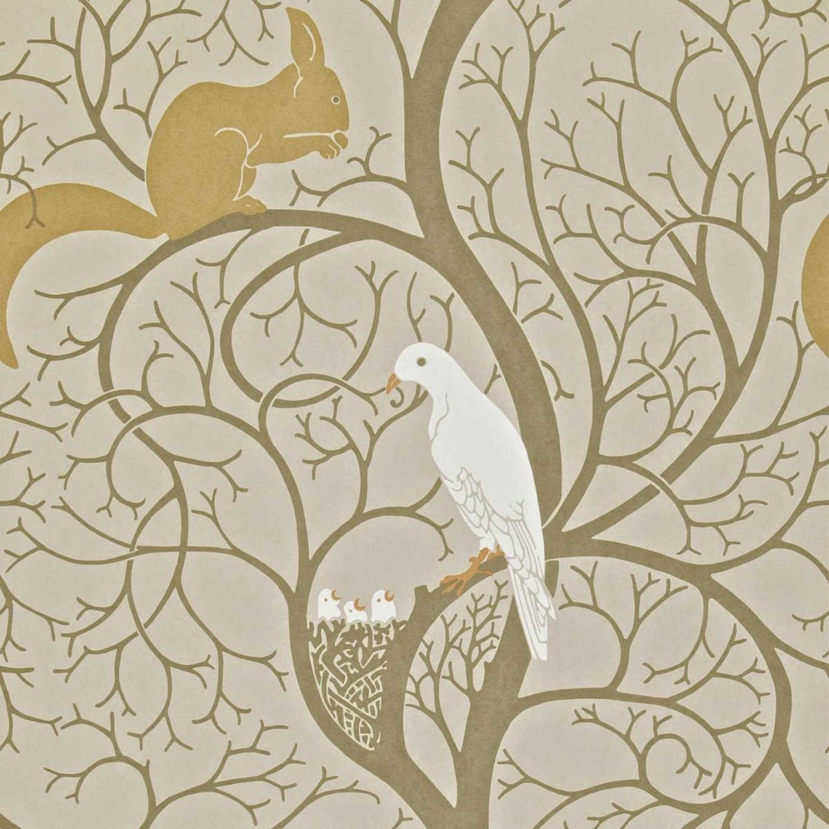 Sanderson Squirrel & Dove Behang DVIWSQ101 - LAB COLOUR THE WORLD