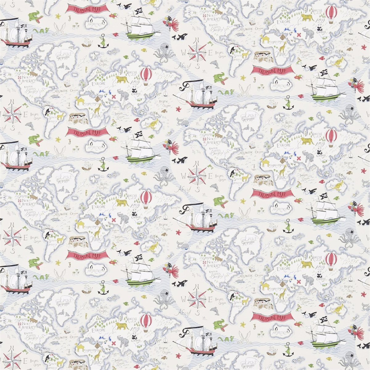 Sanderson Treasure Map Behang DLIT214040 - LAB COLOUR THE WORLD