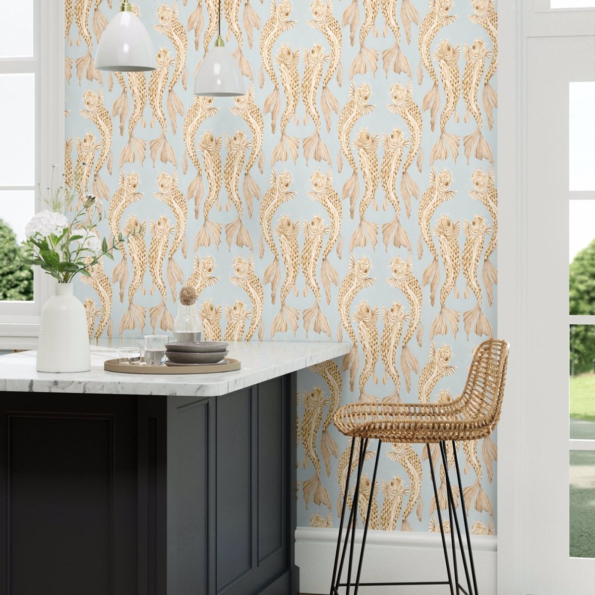 Sanderson Voyaging Koi Behang 217115 - LAB COLOUR THE WORLD