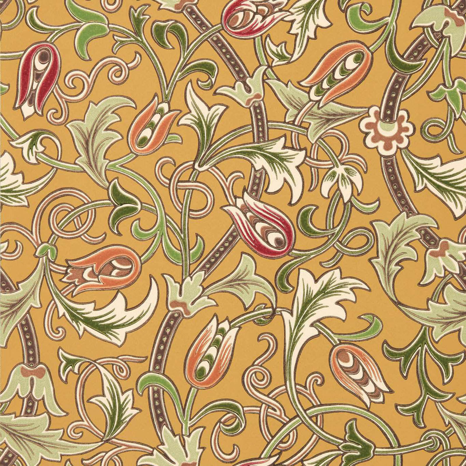 Morris & Co. Scrolling Tulip Behang 217564 - LAB COLOUR THE WORLD