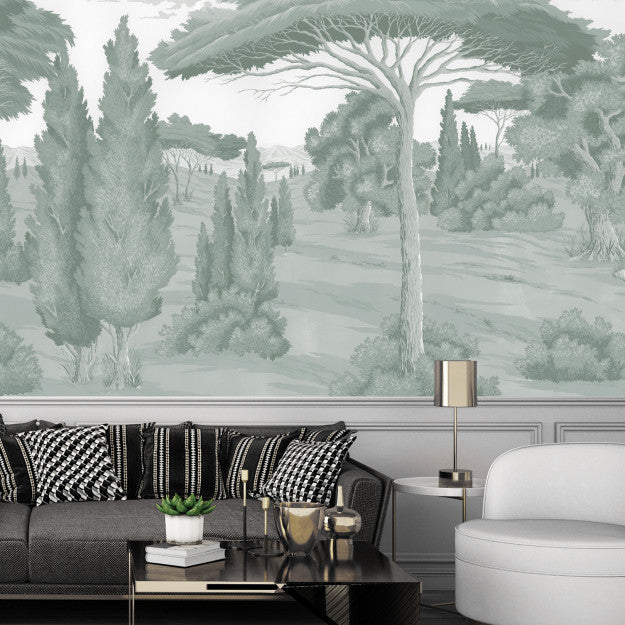 Les Dominotiers Sovana Green Green Behang DOM 514