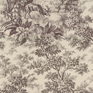 Little Greene Stag Toile Behang 0284SGCHOCO - LAB COLOUR THE WORLD