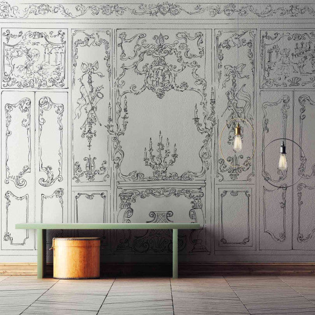 Les Dominotiers Suite Royale Noir & Blanc Behang DOM 188-2