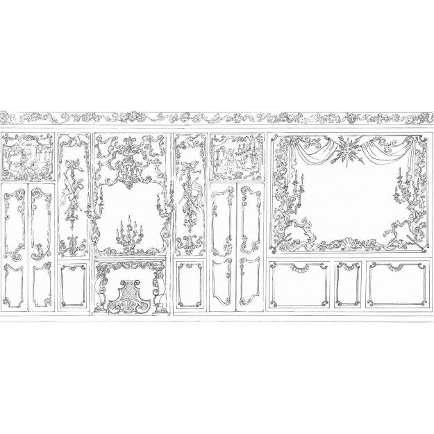 Les Dominotiers Suite Royale Noir & Blanc Behang DOM 188-2