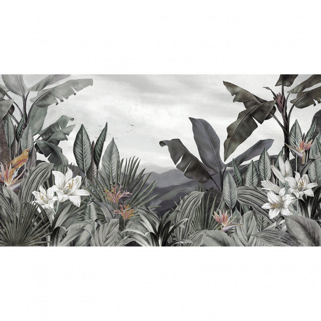 Les Dominotiers Tara Grey & Bluish Green Behang DOM 506