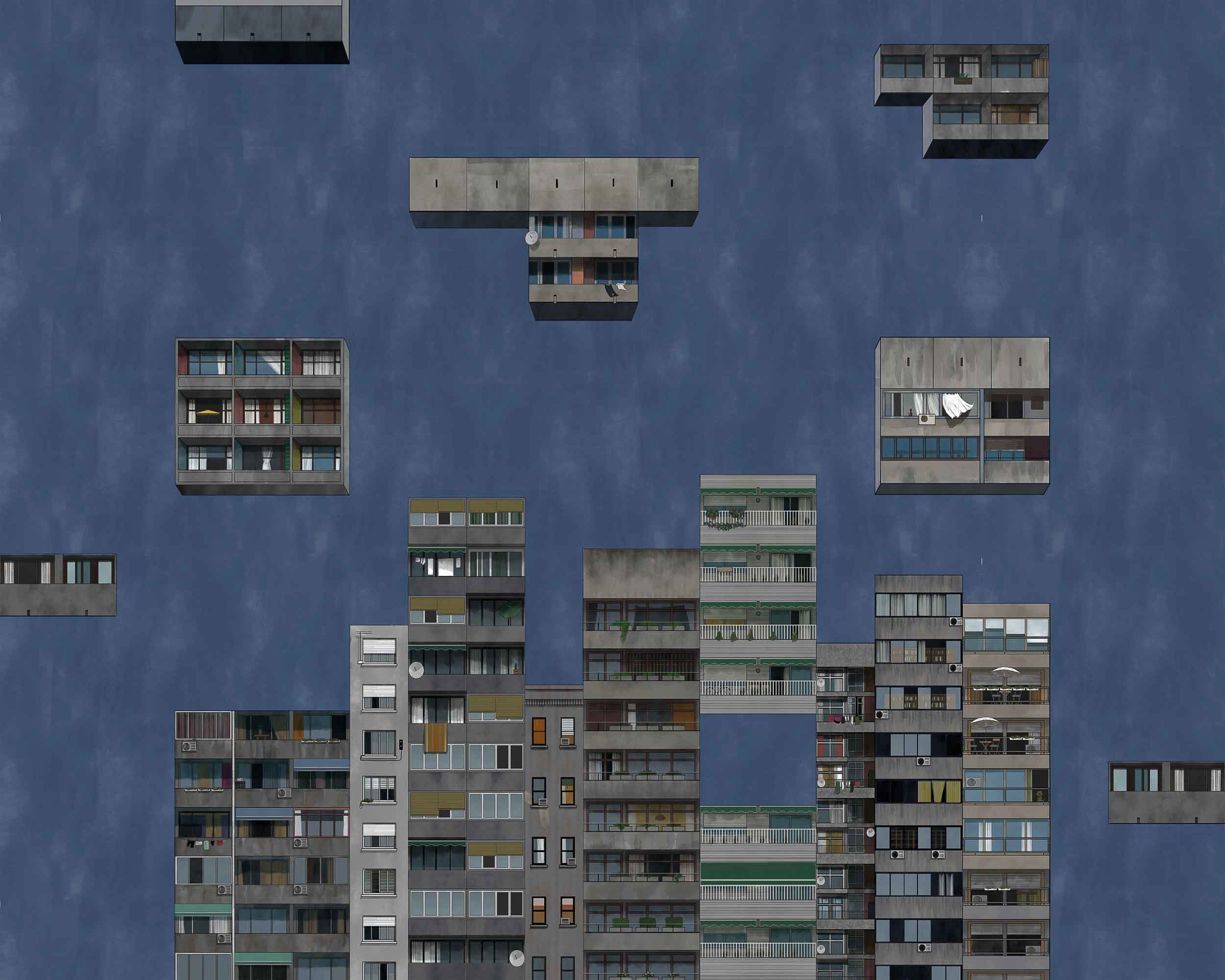 Coordonné Random Archist Tetris behang 9000041 behang afbeelding 1