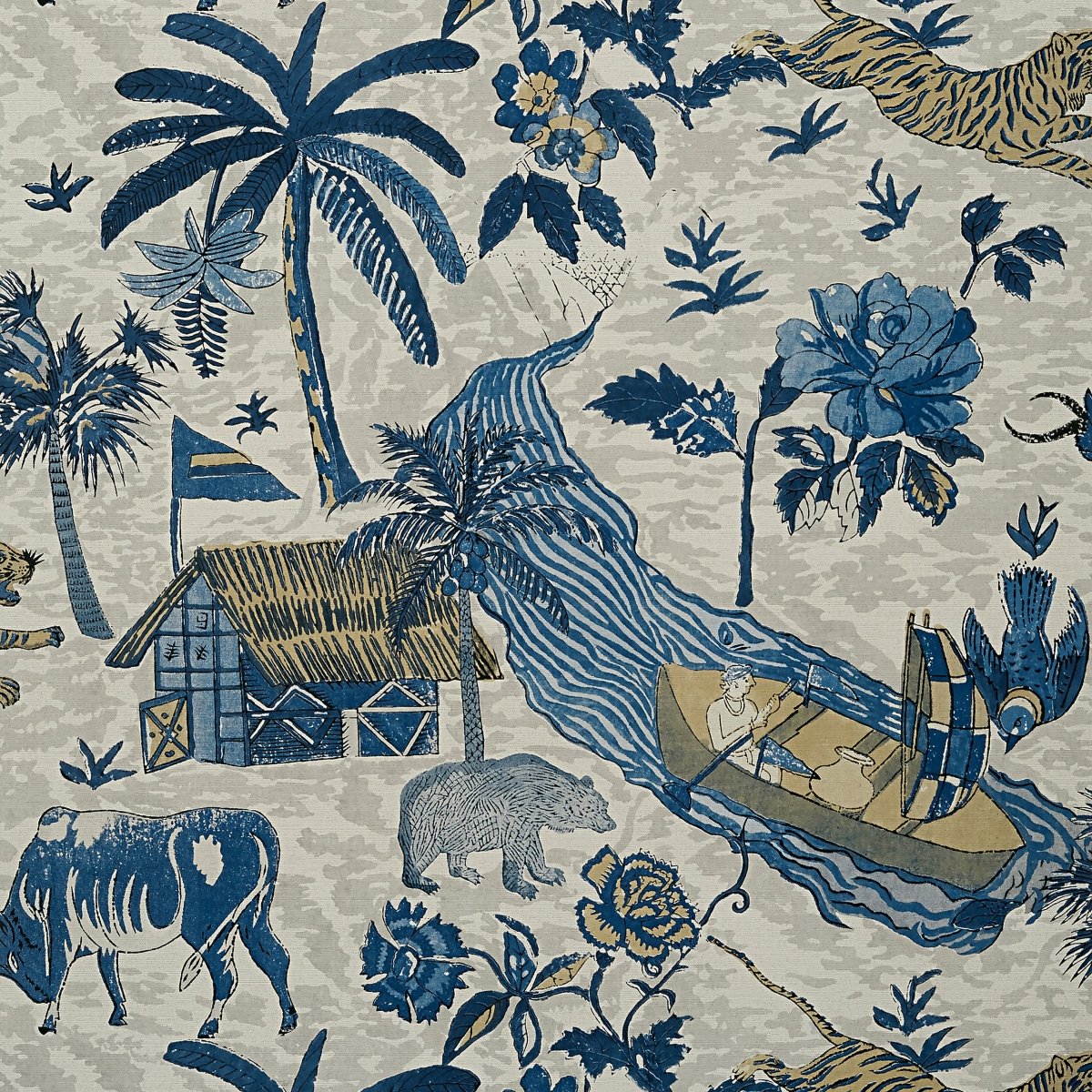 Thibaut Colony Tiger Reserve Behang T10230 - LAB COLOUR THE WORLD