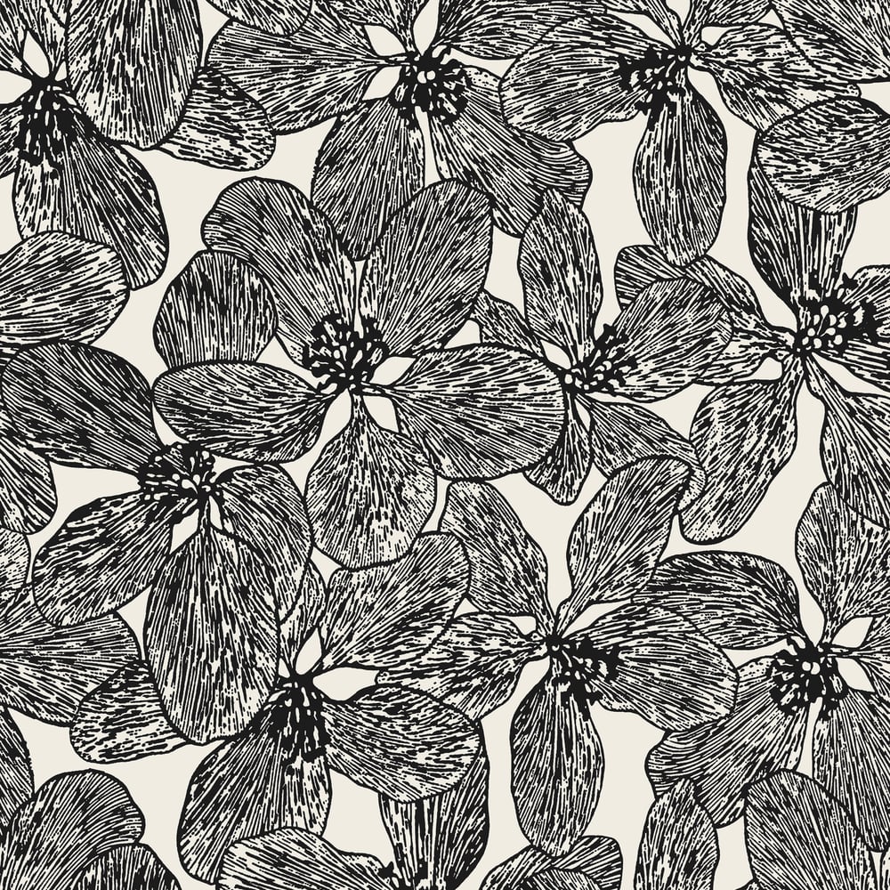 Thibaut Islander ISLAND ORCHID Black and White T15848 - LAB COLOUR THE WORLD