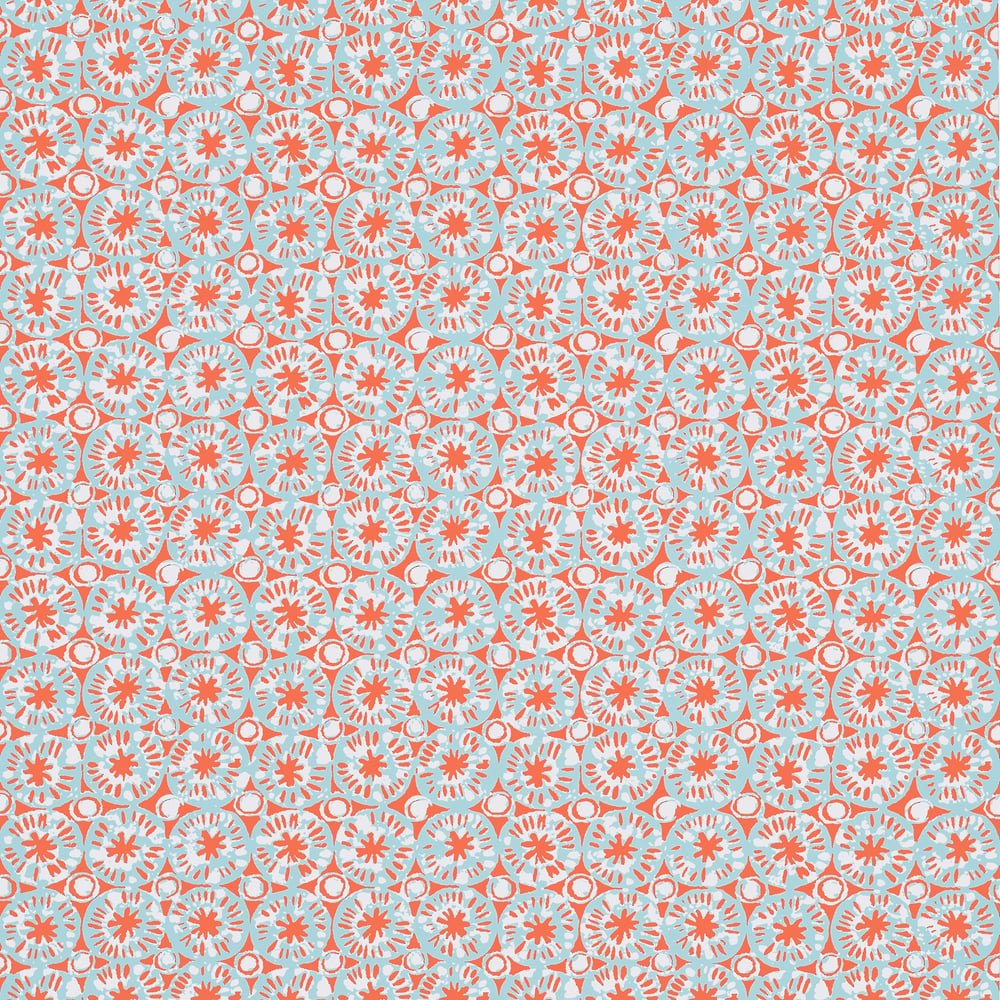 Thibaut Islander SAND DOLLAR Coral and Blue T15857 - LAB COLOUR THE WORLD