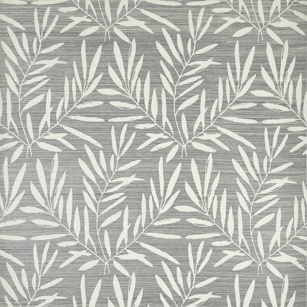 Thibaut Islander SUMMER LEAVES Charcoal T15801 - LAB COLOUR THE WORLD