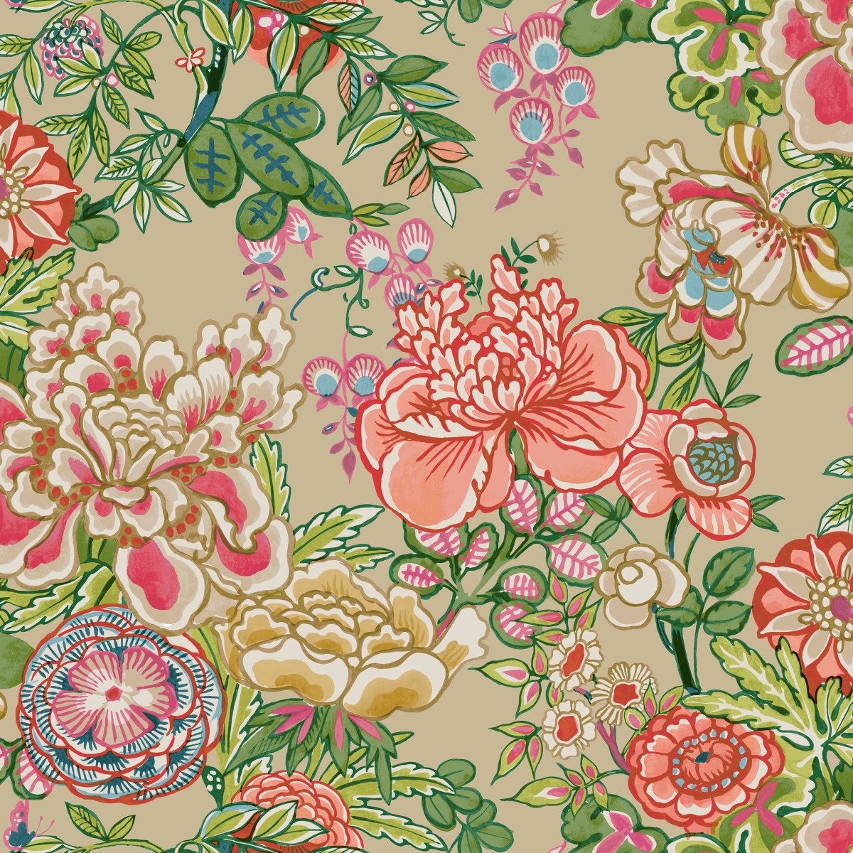 Thibaut Sojourn Peony Garden Behang T42019 - LAB COLOUR THE WORLD