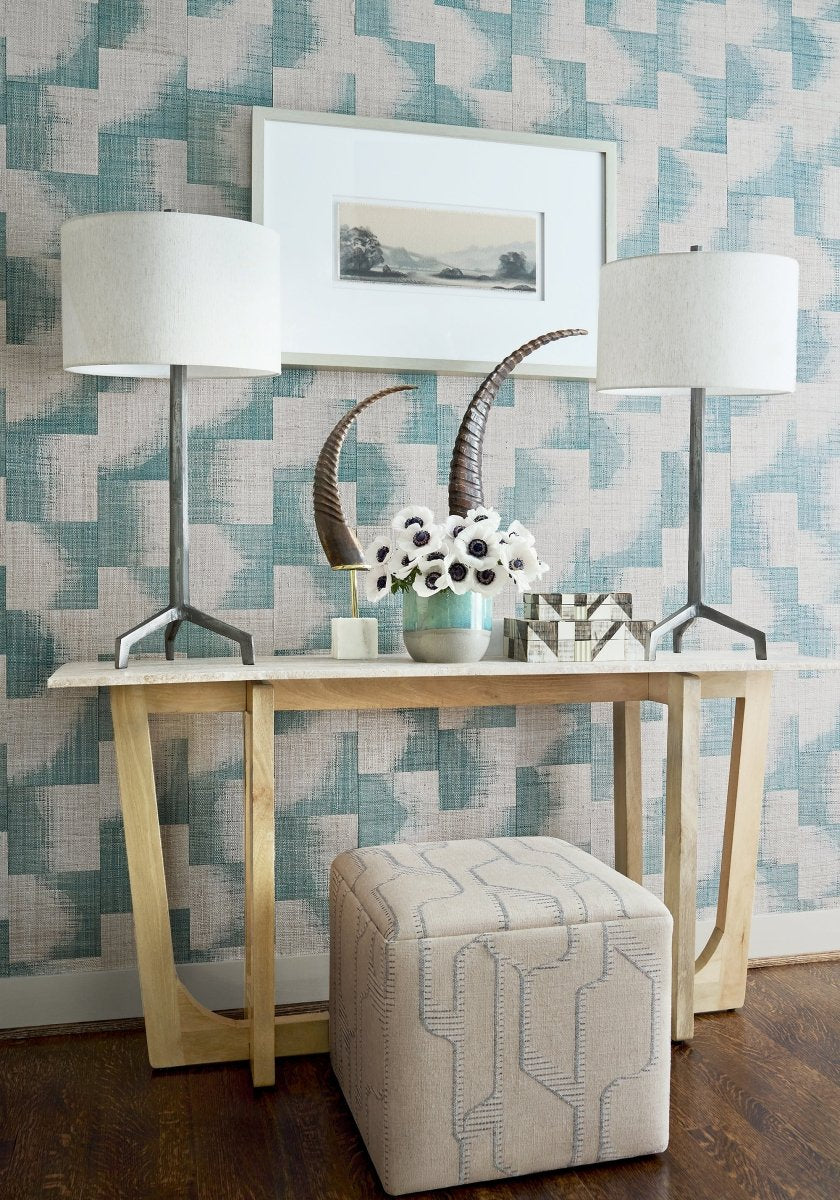 Thibaut Yutori Raffia Squares Behang T24429 - LAB COLOUR THE WORLD