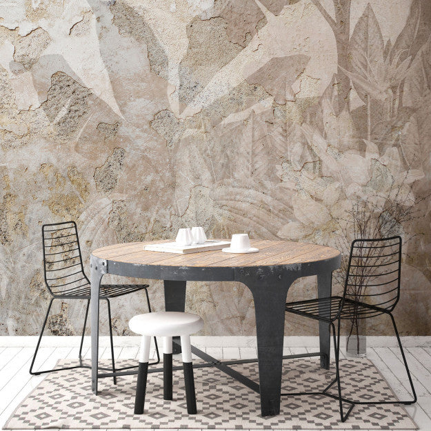 Les Dominotiers Tropical Patina Wall Beige Et Rose Behang DOM 413