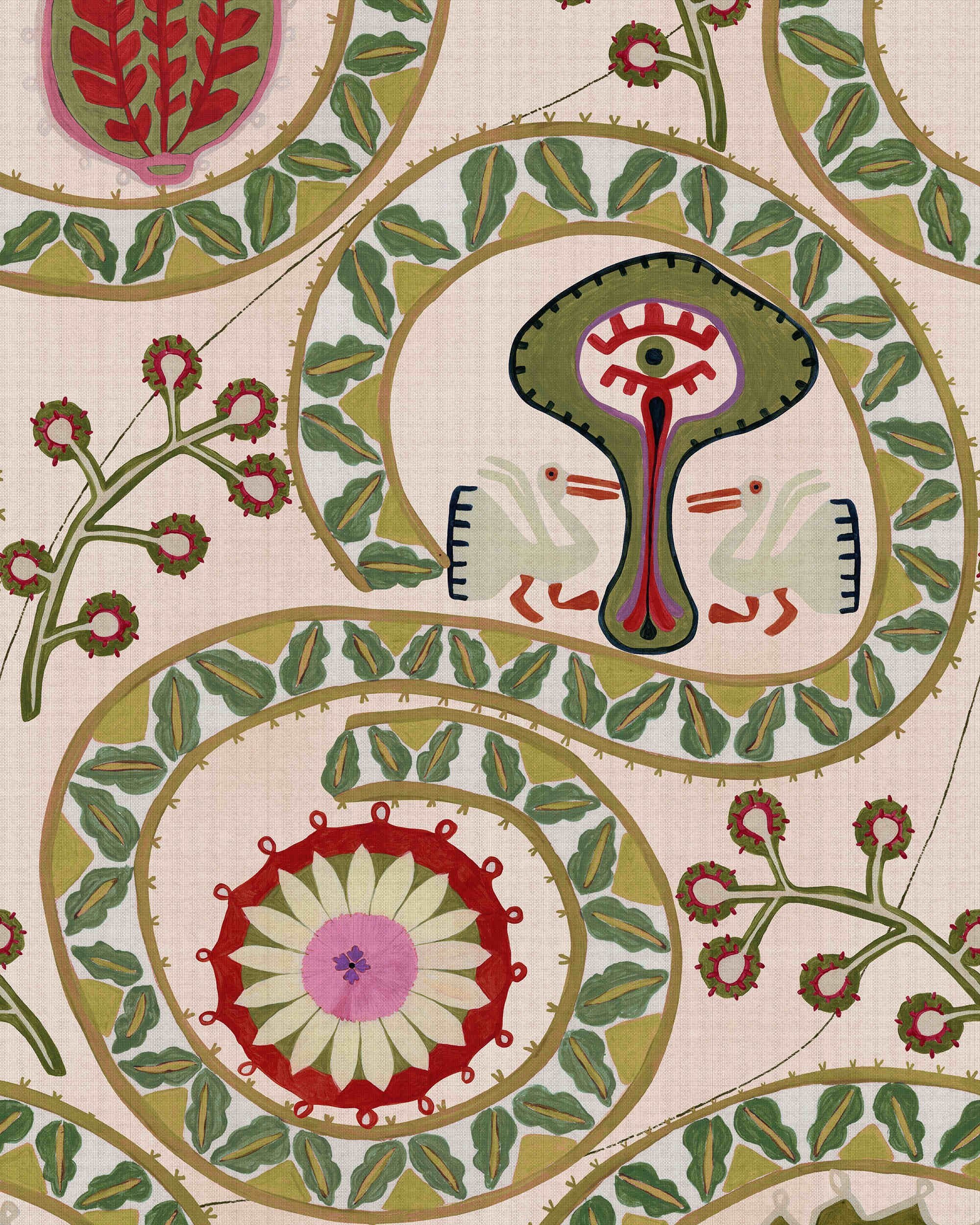 Mind The Gap Two Storks Taupe Behang