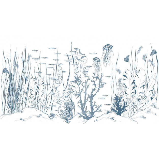 Les Dominotiers Underwater, Blue Behang DOM 311-1